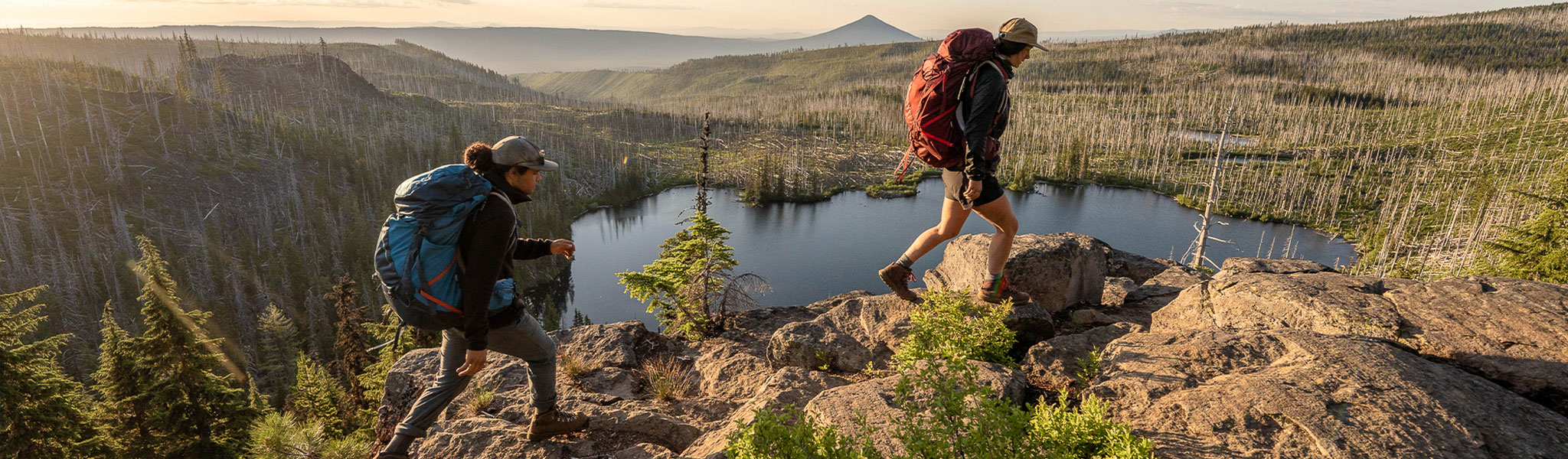 Man setting up his climbing equipment