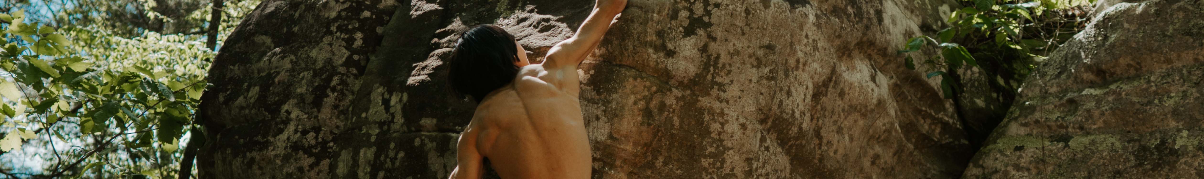 Snow and Rock's heritage. A person climbing 