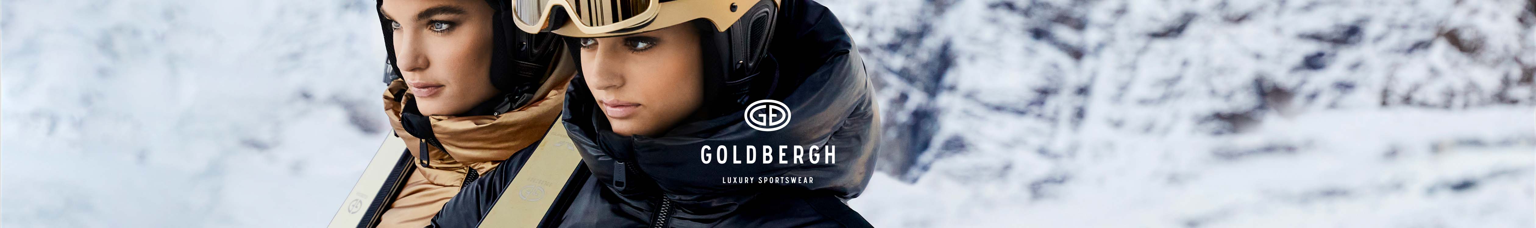 Goldbergh header. Two women wearing Goldbergh clothing  