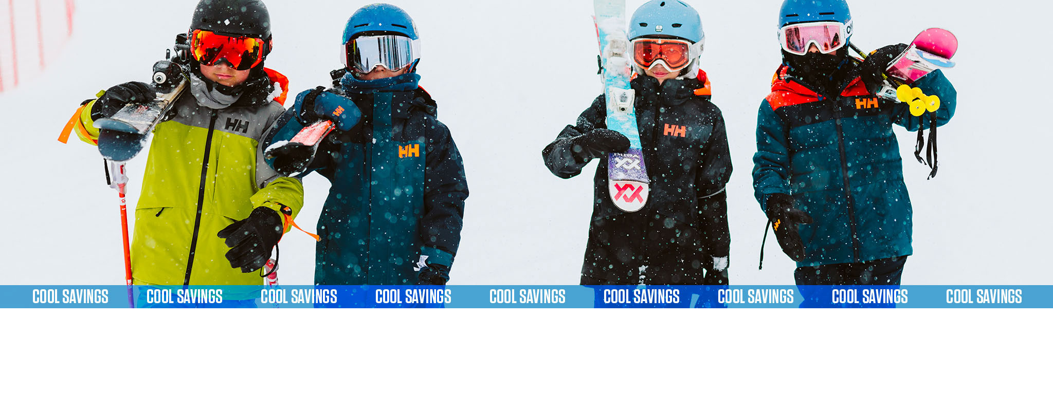 Up to 20% off selected kids ski clothing. Cool Savings. T&Cs apply. Some kids in the snow with their ski gear