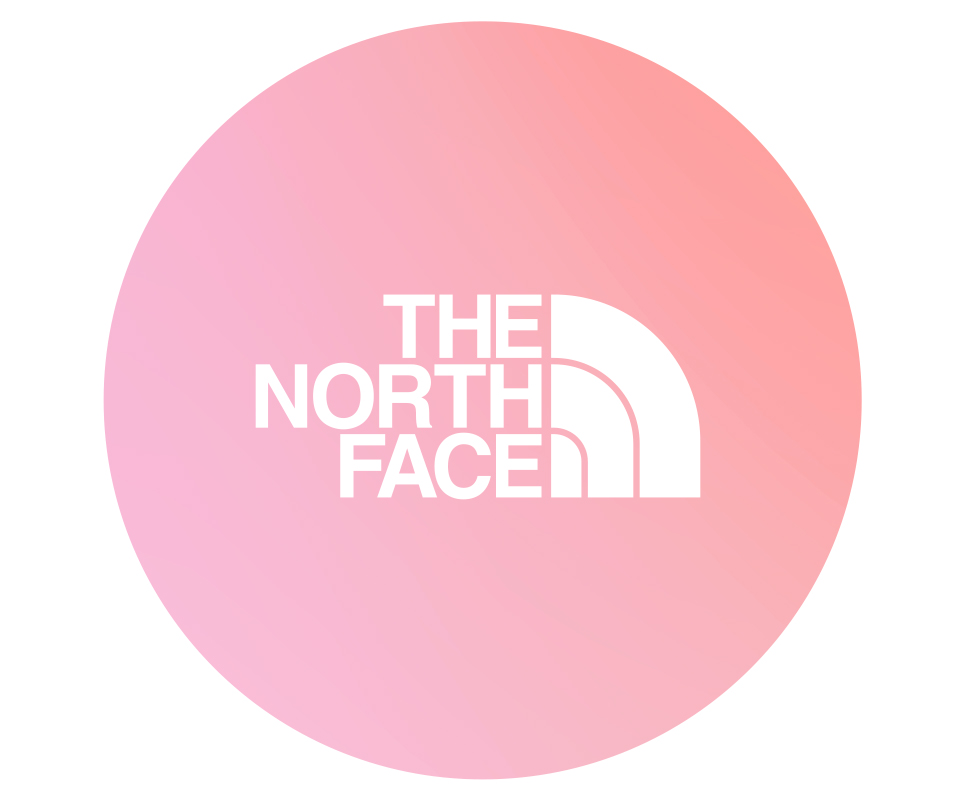 Shop The North Face clothing and equipment. The North Face brand logo on pink background.