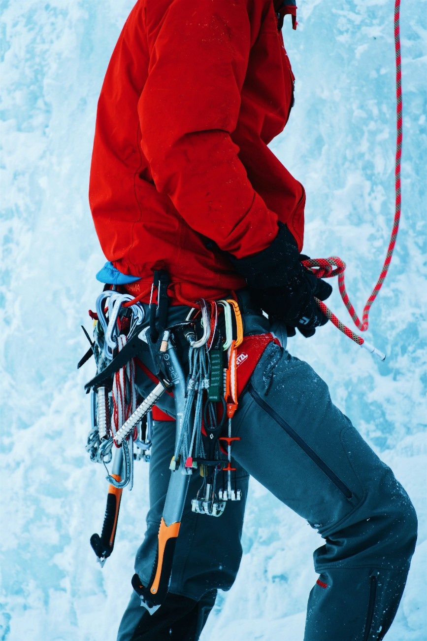 A person Ice Climbing