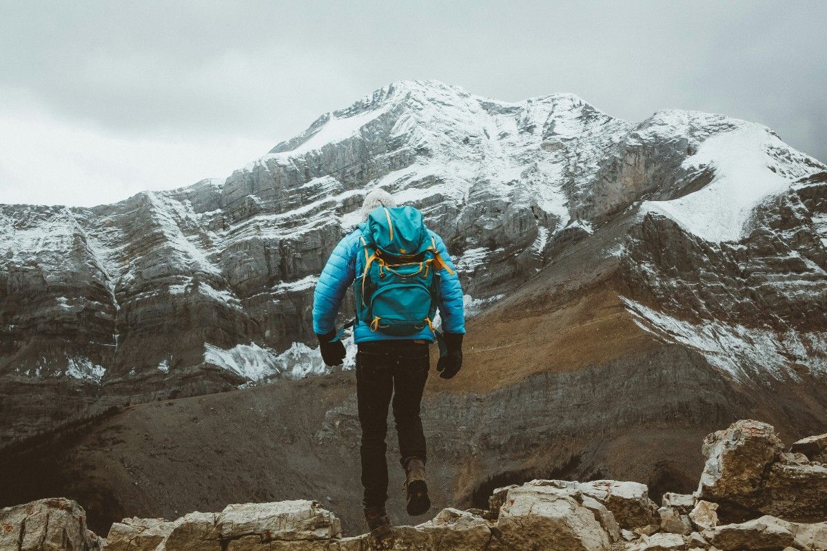 A person mountaineering 