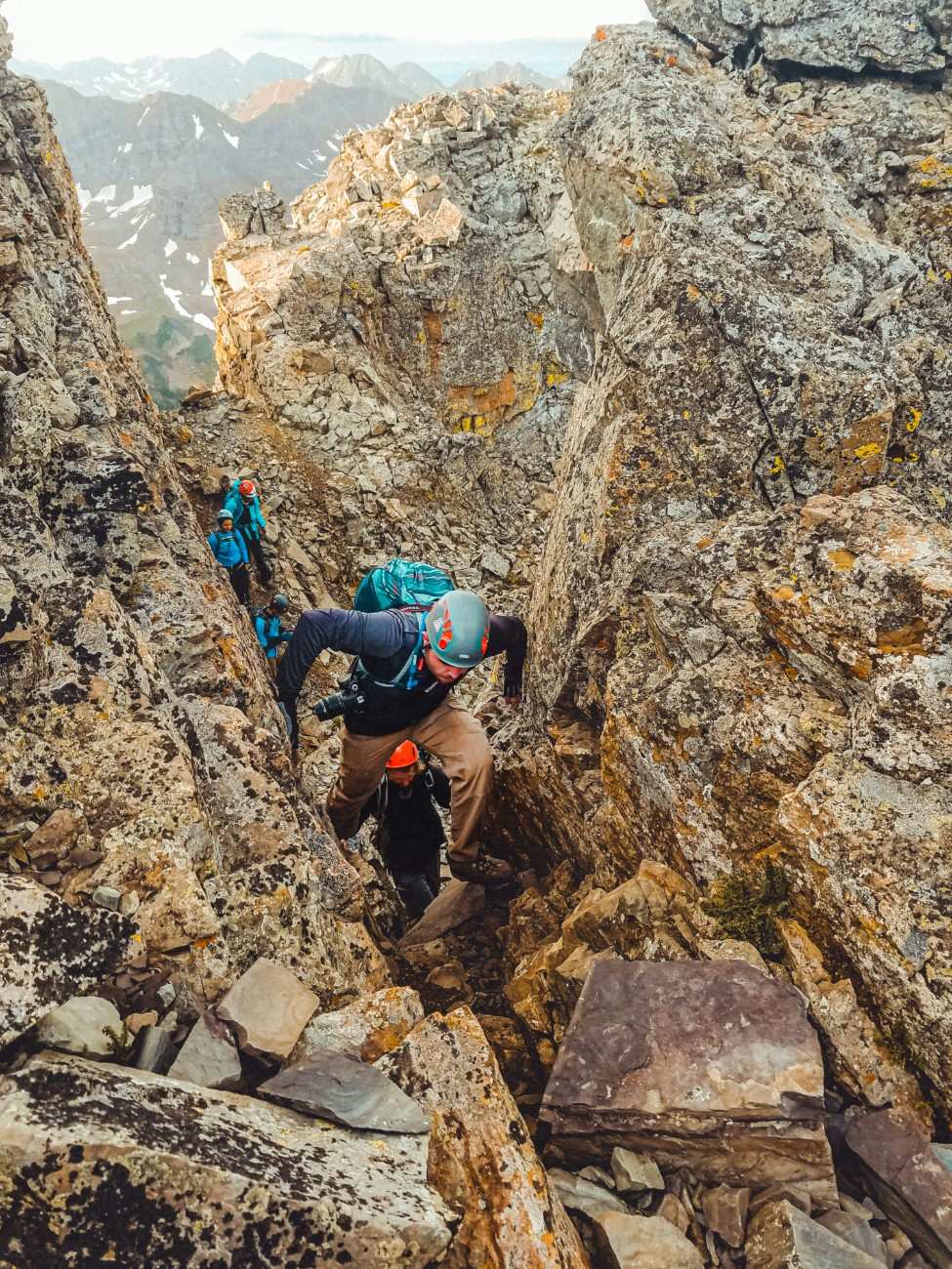 A person mountaineering