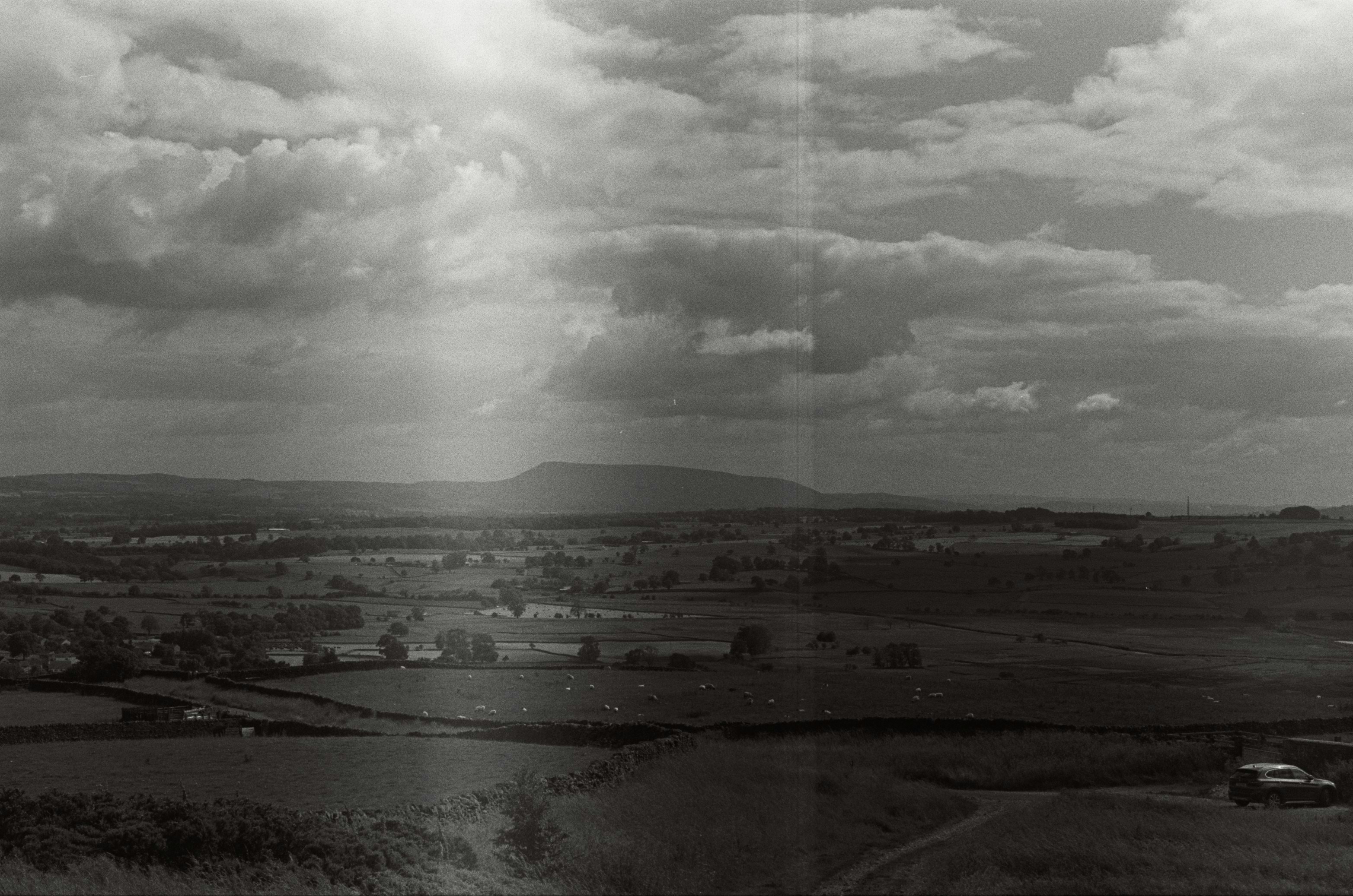 An image of Pen Y Ghent in the Yorkshire Moors, taken in Black and White