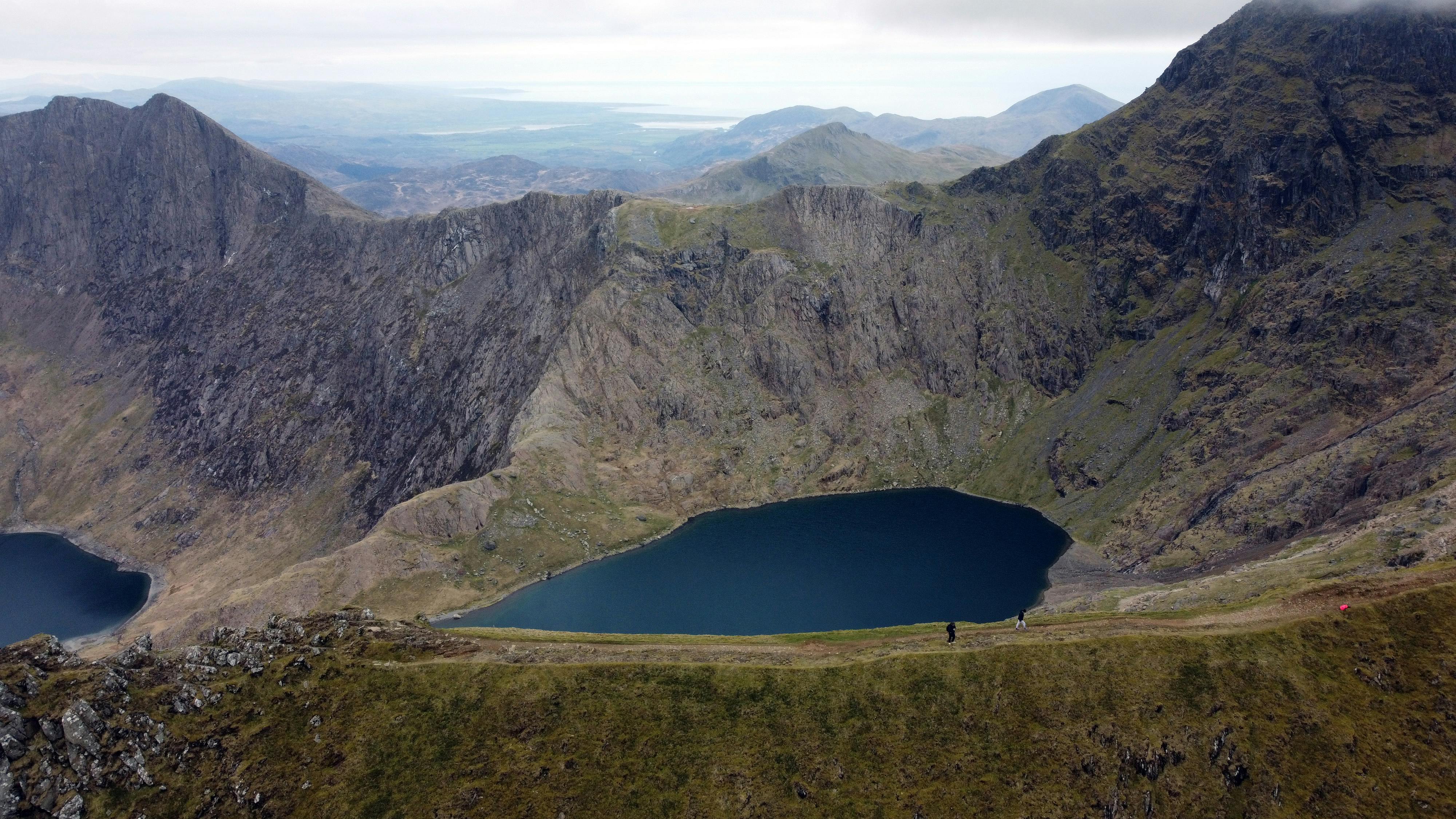 An image of some of the lakes that can be seen from the views in Snowdon 