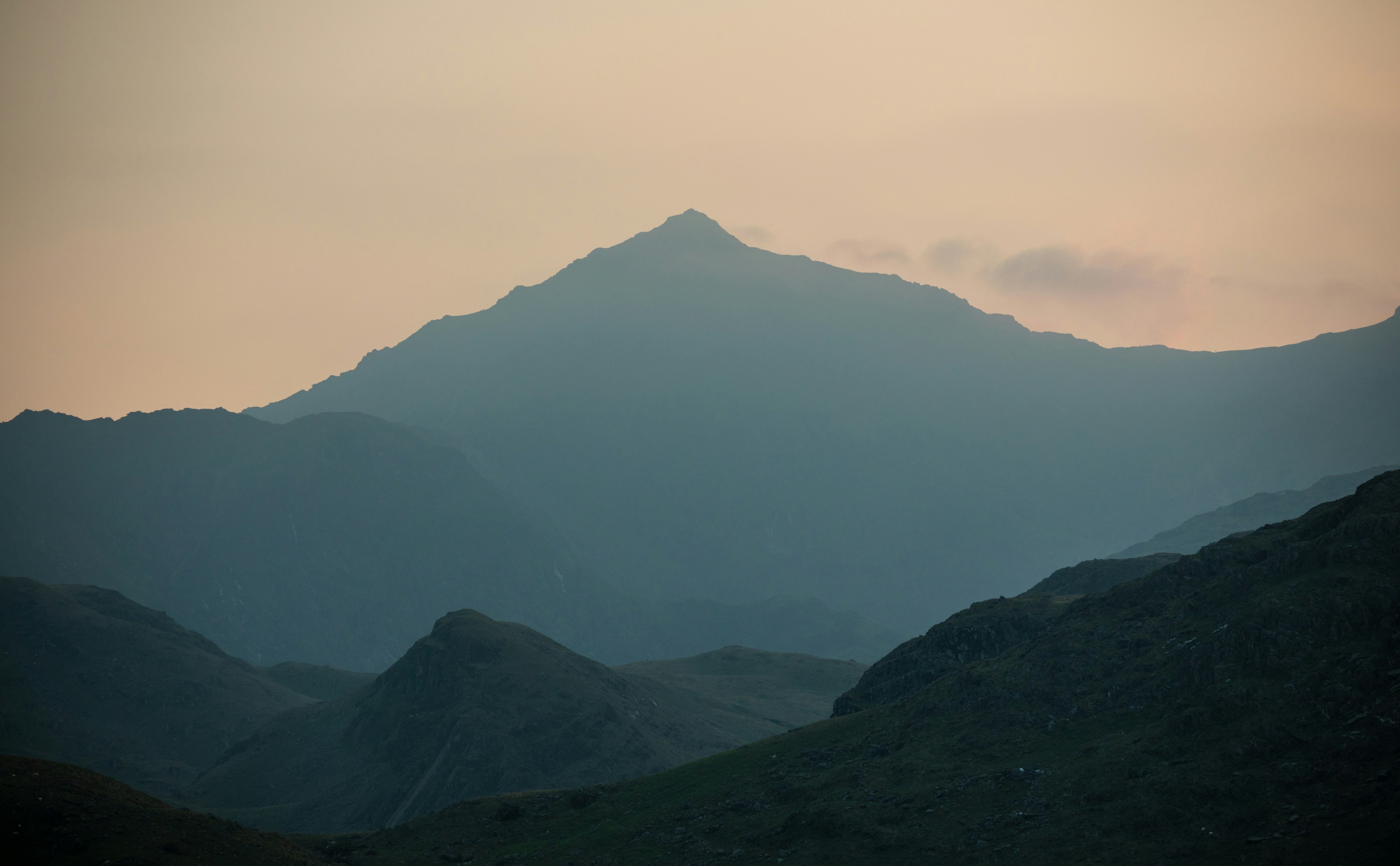 An image of Snowdon from a distance 