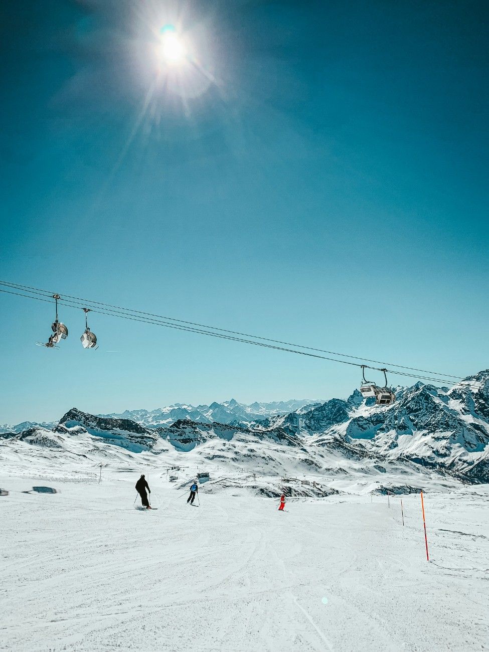 A chair lift in Cervinia Ski Resort 