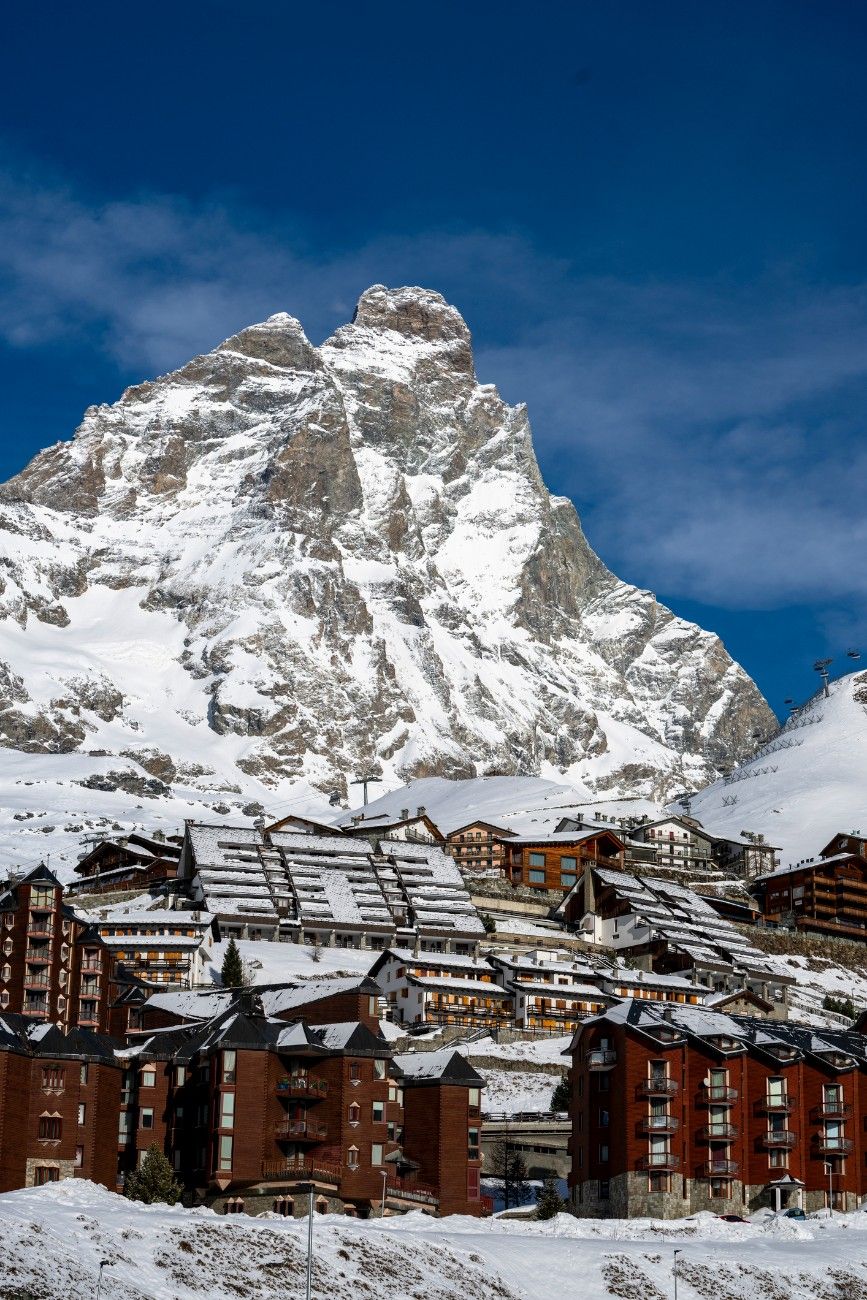 The town of Cervinia Ski Resort 