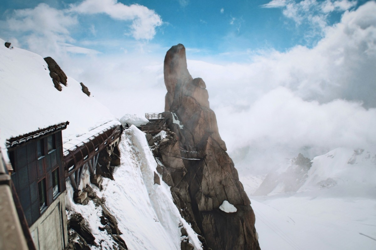 A lookout to the mountains at Chamonix 