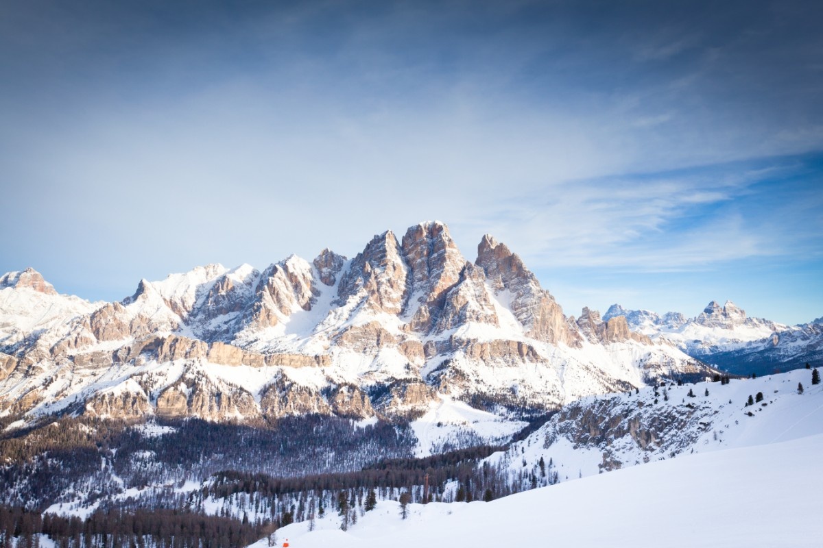 The dolomites at Cortina d'Ampezzo ski resort