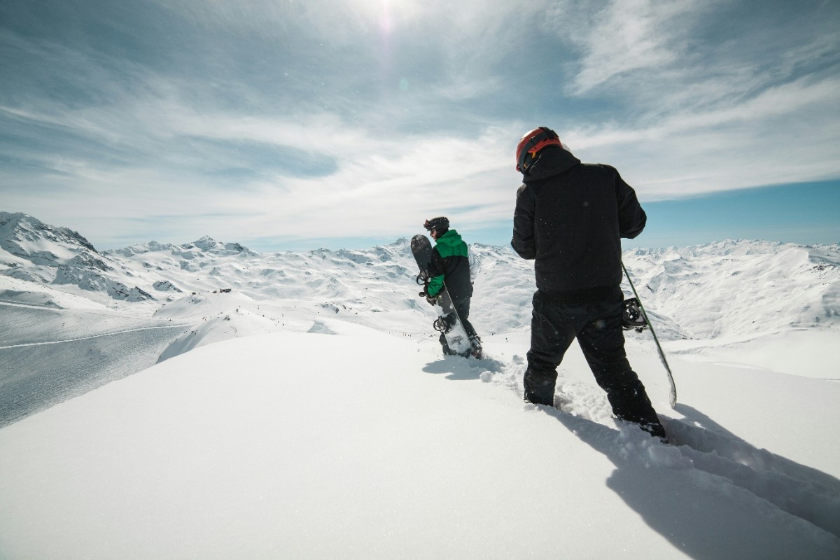 People on skis at Les Menuires ski resort