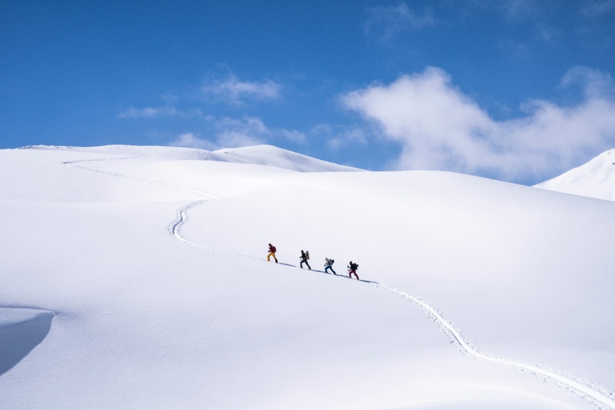 Cross country skiers in Livigno ski resort