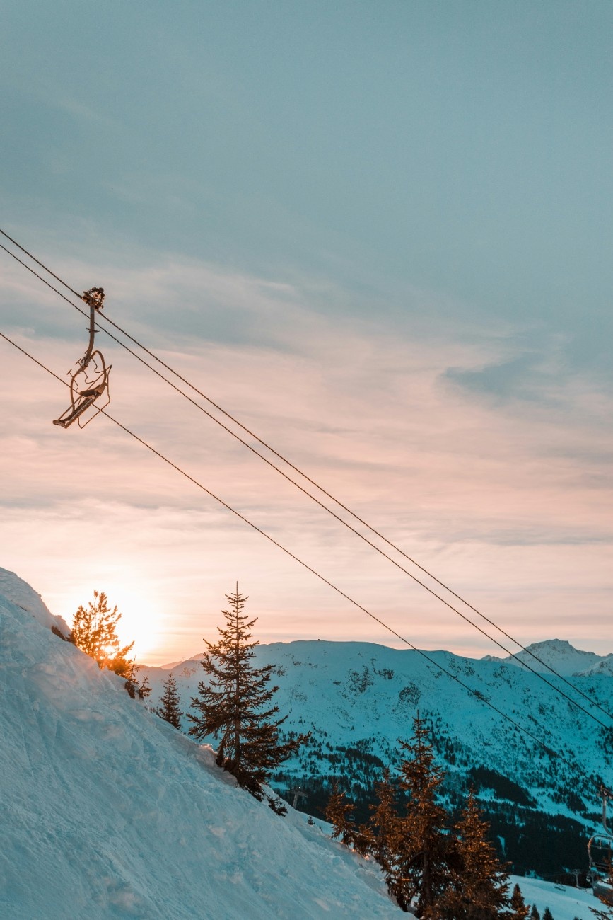 A chair lift at Méribel Ski Resort