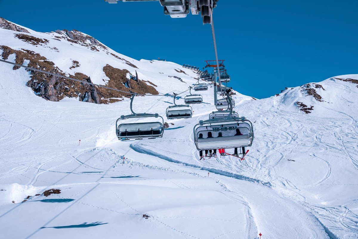 A chair lift in St Anton Ski Resort 