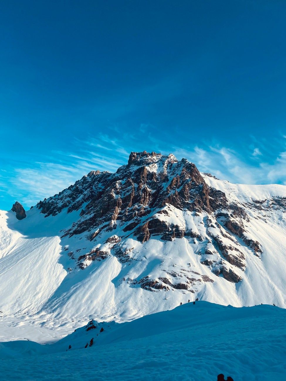 An off piste mountain in Val Thorens