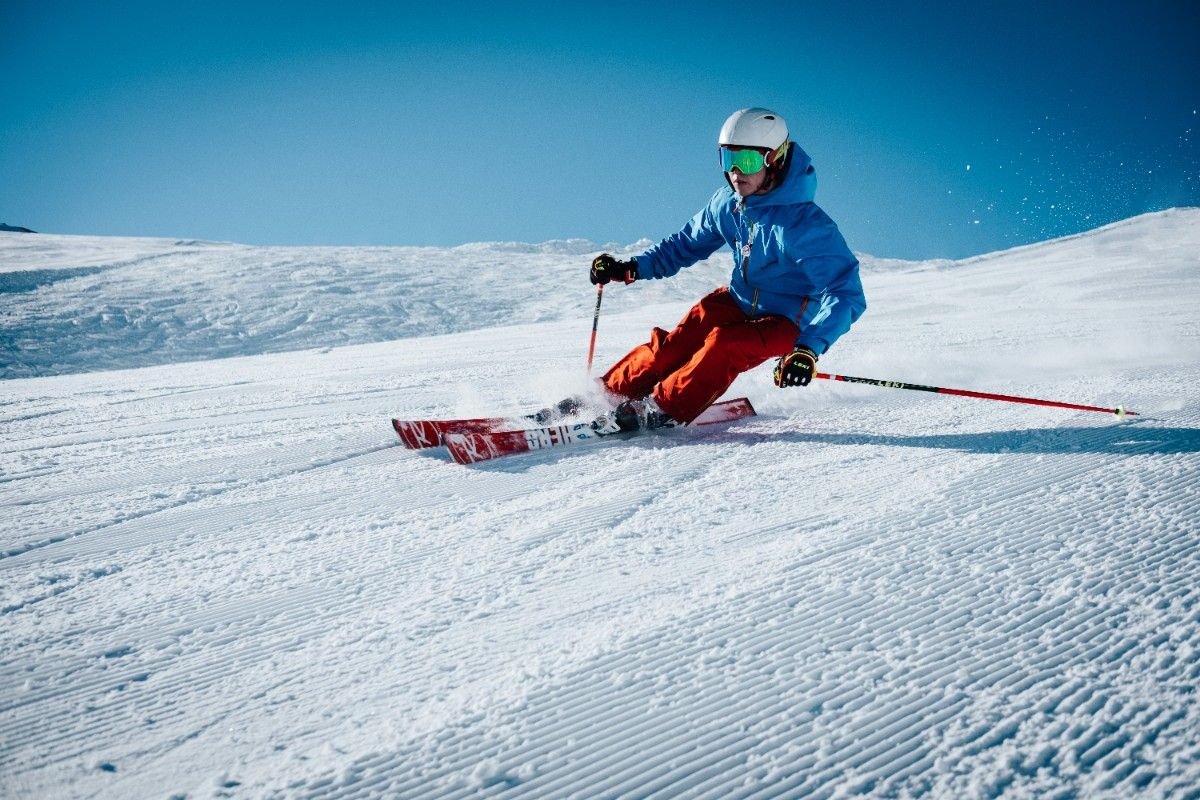 A person skiing