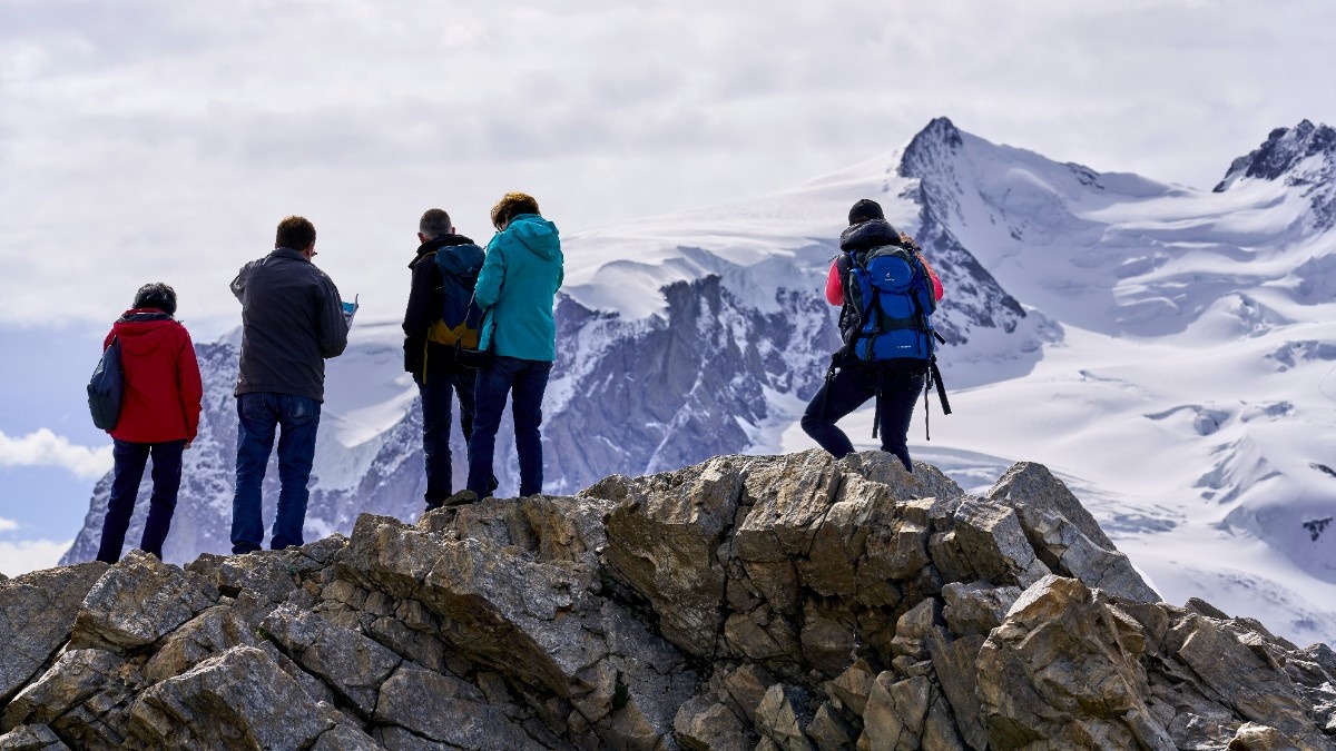 People hiking in Zermatt 