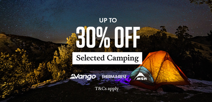 Shop up to 30% off selected camping